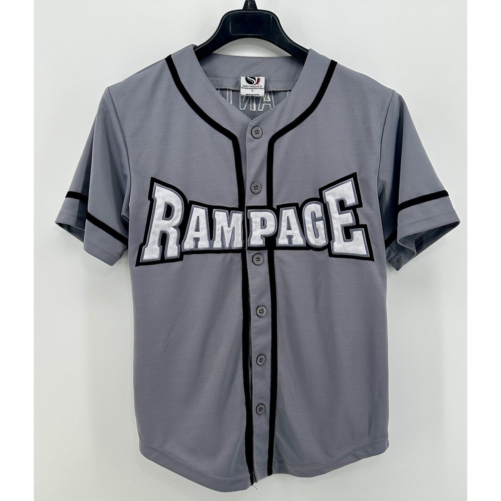 Something Inked San‎ Antonio Rampage Baseball Jersey Mens Small Gray Stitched